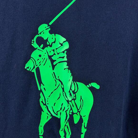 Polo Ralph Lauren US Open 2012 Custom Fit Polo Shirt Navy Green L - Picture 3 of 6